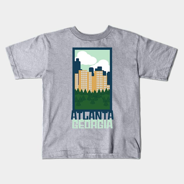 Atlanta Skyline T-Shirt Kids T-Shirt by Clever City Creations